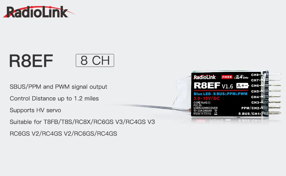 Récepteur Radiolink R8EF 2.4G  - Receiver Sbus 8Ch avis et prix